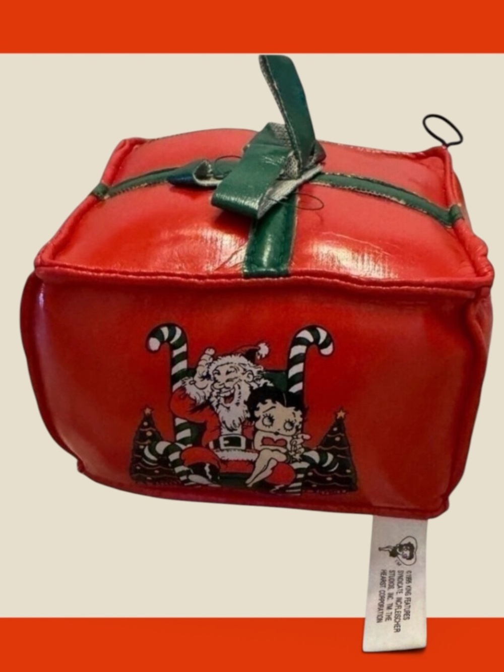 Betty Boop Christmas Ornament 4x4 Vinyl Red